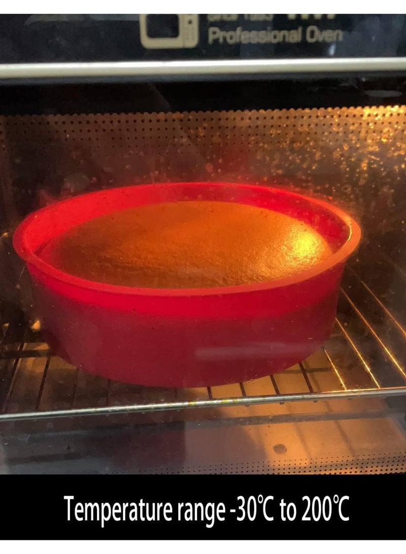 2pcs 6 بوصة قوالب كعكة السيليكون للخبز ، كعكة مستديرة الخبز وعاء غير عصا الإفراج السريع مناسبة لكعكة الشوكولاته كعكة براوني كعكة البودينغ (6 بوصة) - Image 5